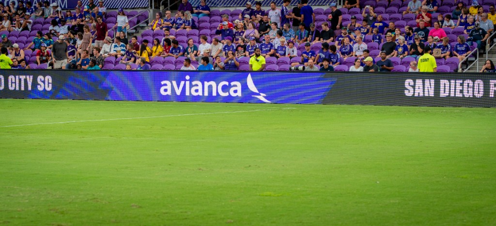 Avianca LED pitch boards at Inter&Co Stadium during an Orlando City SC match