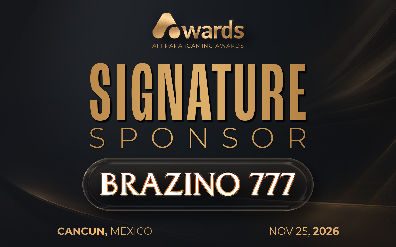 Brazino777, Signature Sponsor of AffPapa iGaming Awards LATAM 2026, Cancun, Mexico, November 25, 2026