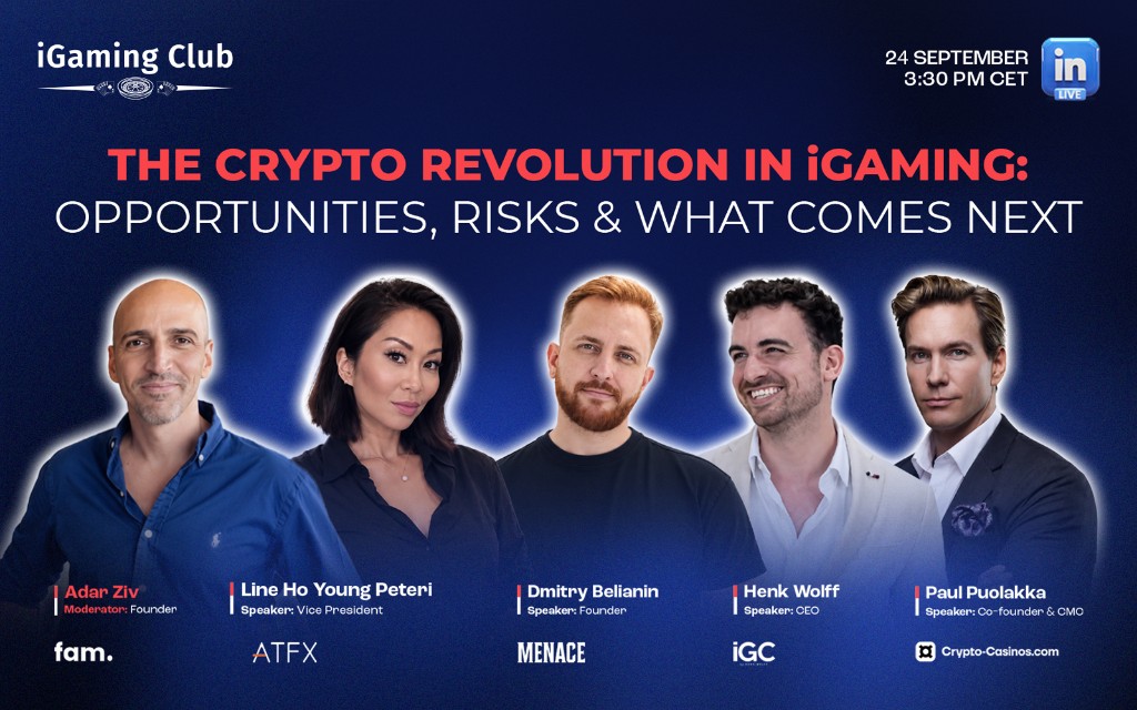iGaming Club LinkedIn Live — The Crypto Revolution in iGaming, 24 September, 3:30 PM CET