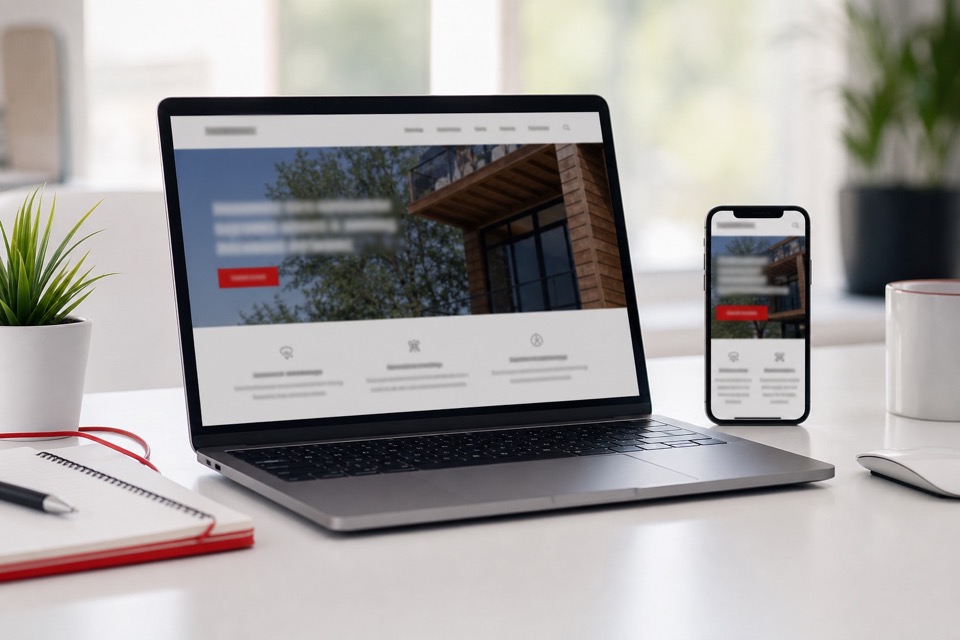 Built Lite starter website on laptop and phone