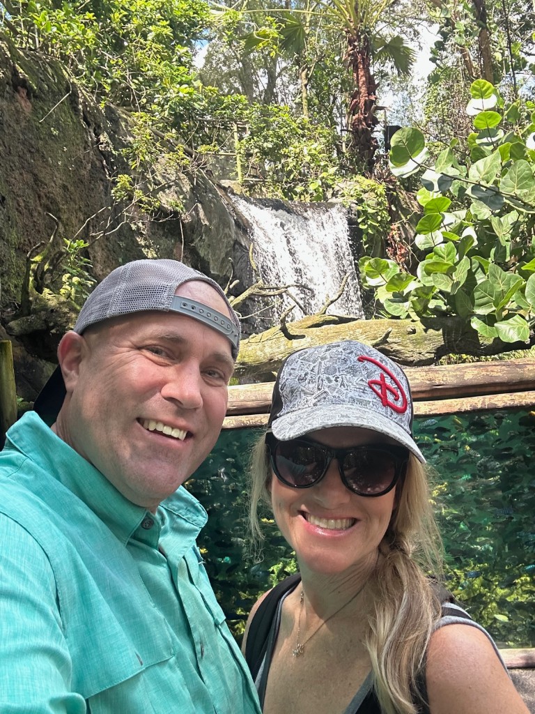 Ryan and Sarah at the waterfall and fish viewing window