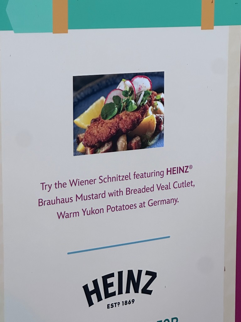 Germany Wiener Schnitzel featuring Heinz mustard sign