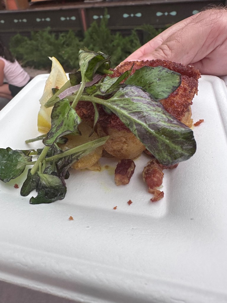Germany Wiener schnitzel with potatoes and greens