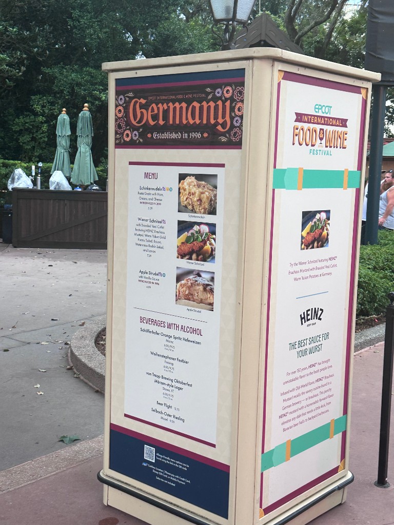 Germany Food and Wine Festival menu kiosk