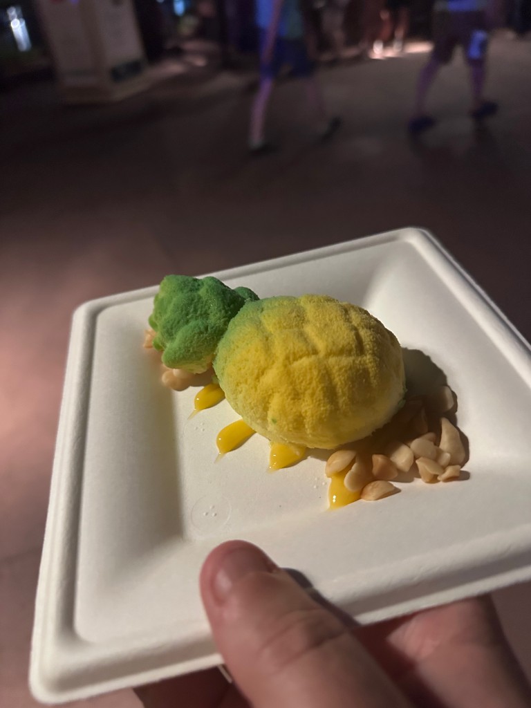 Hawaiʻi pineapple-shaped cheesecake with macadamia nuts