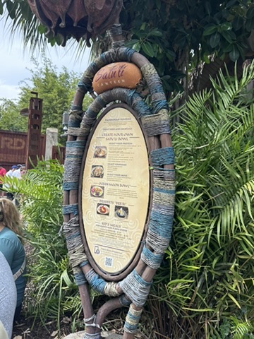 Satu’li Canteen outdoor menu sign in Pandora