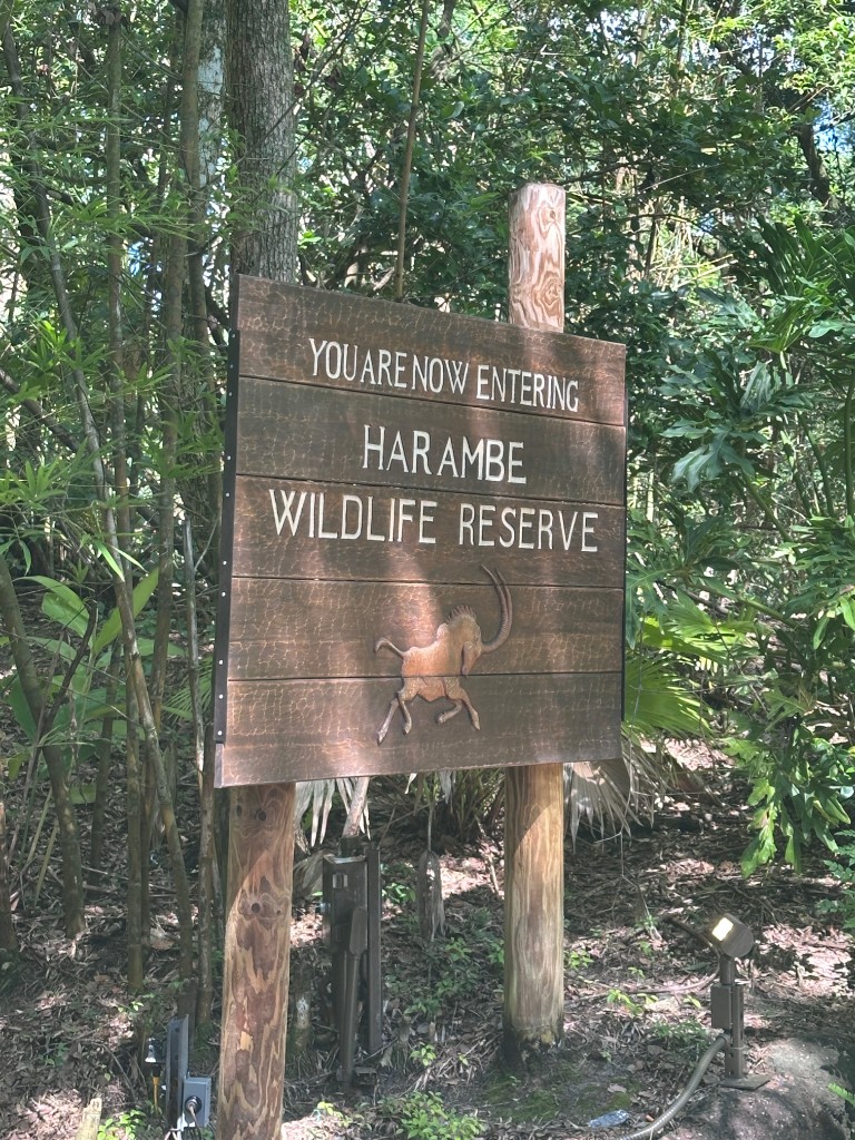 Harambe Wildlife Reserve entrance sign for Kilimanjaro Safaris