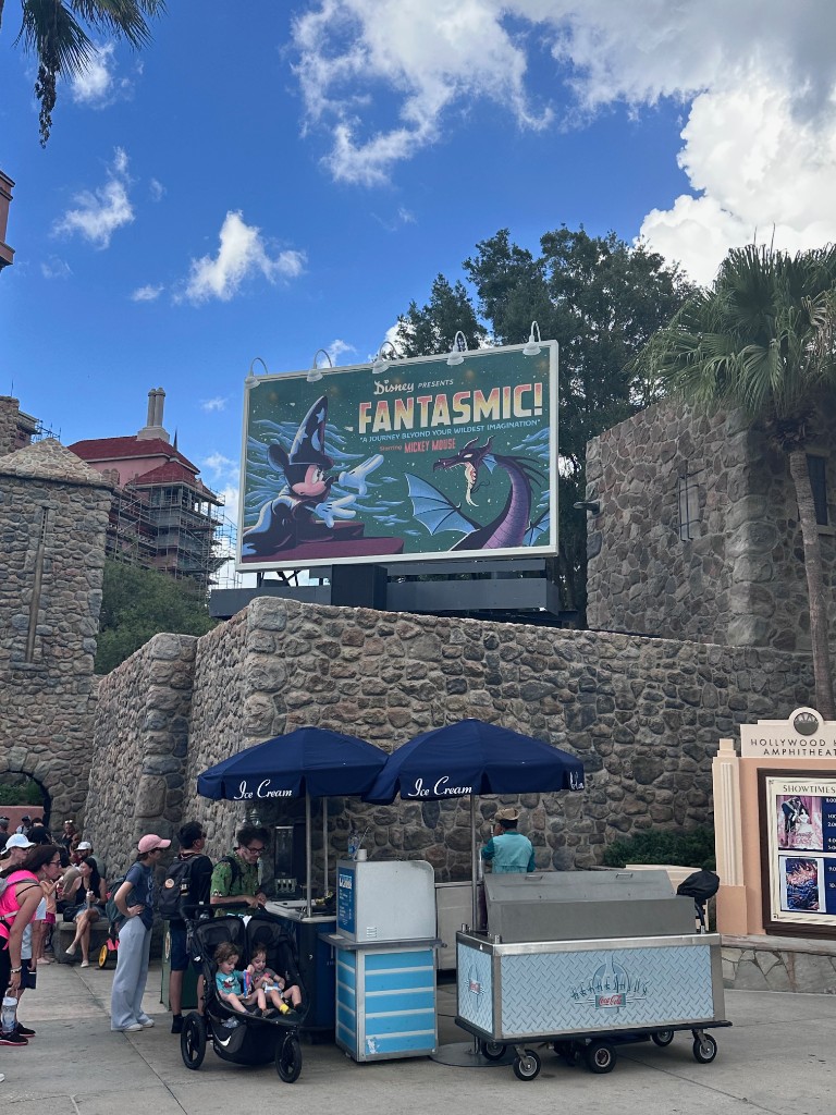 Fantasmic billboard near the Hollywood Hills Amphitheatre
