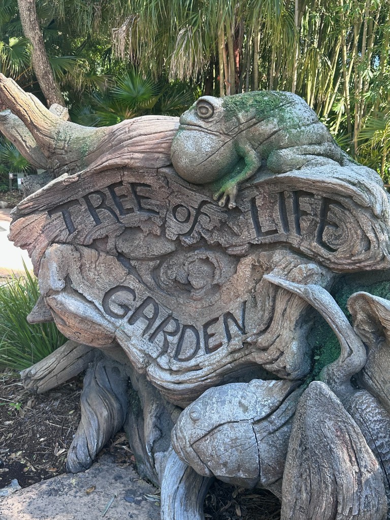 Tree of Life Garden carved wooden sign