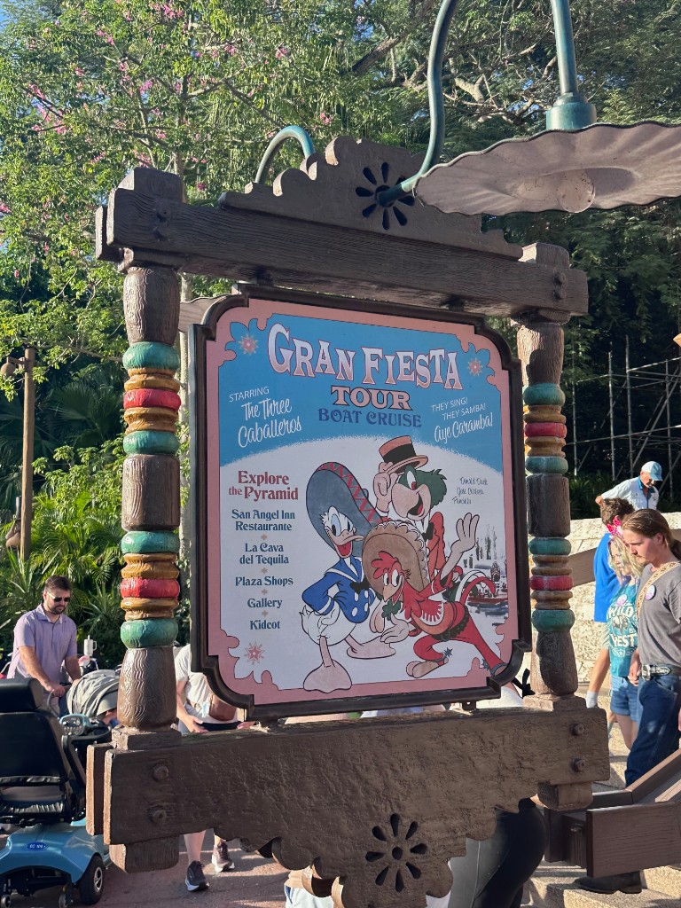 Gran Fiesta Tour outdoor boat cruise sign