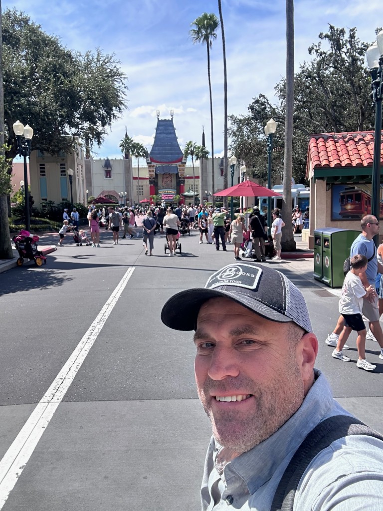Ryan on Hollywood Boulevard with the Chinese Theatre behind him