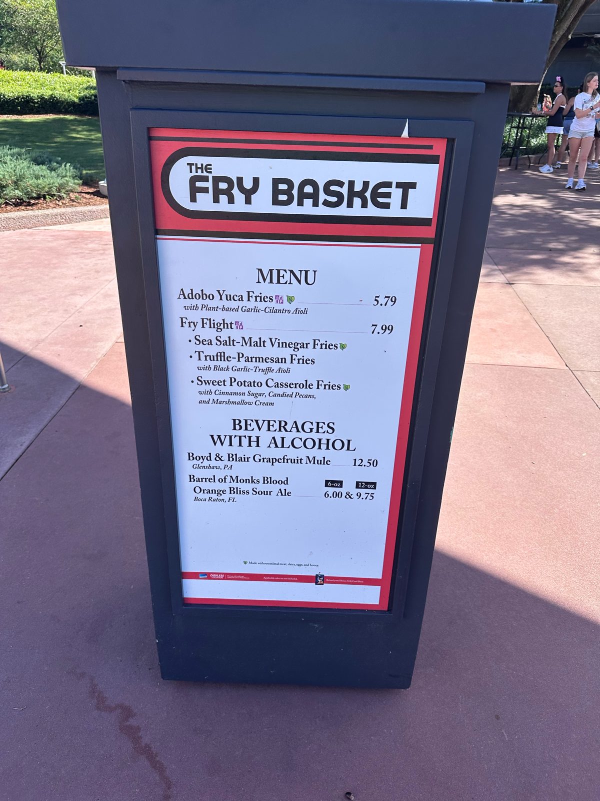 The Fry Basket festival booth menu board