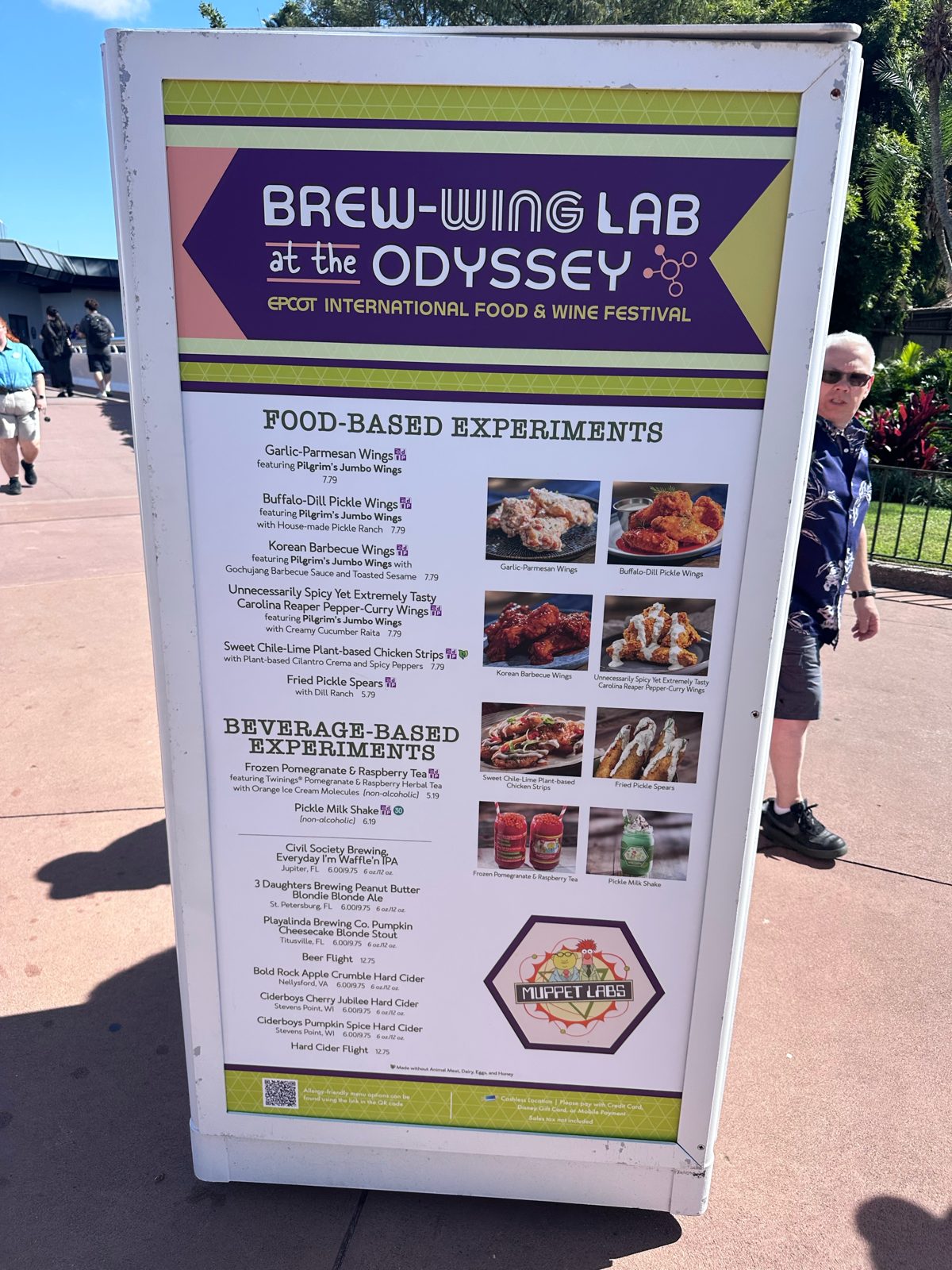 Brew-Wing Lab at the Odyssey menu board