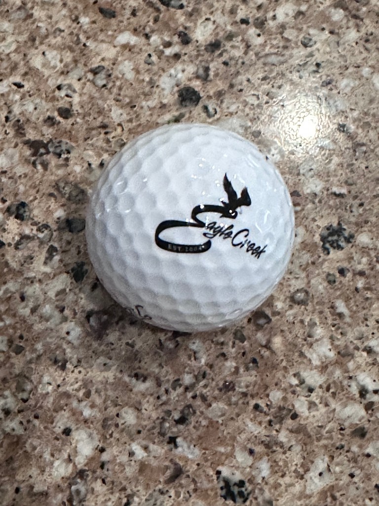 Eagle Creek logo golf ball