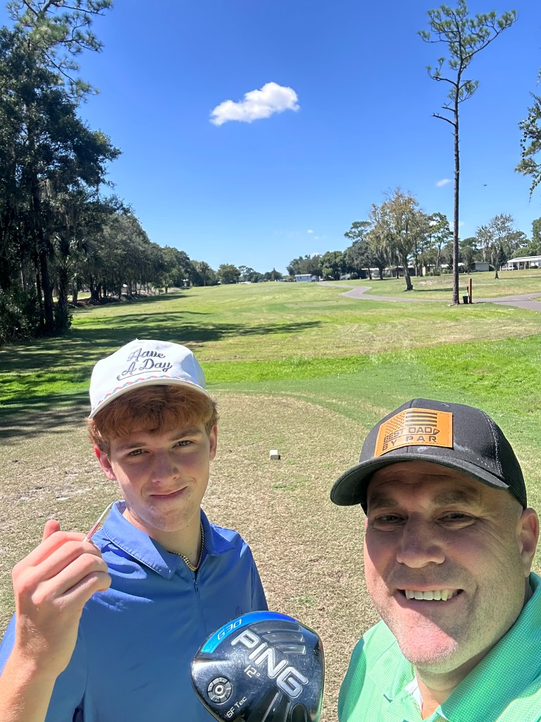 Ryan and Bryce on the tee at Fairways Golf Club in east Orlando