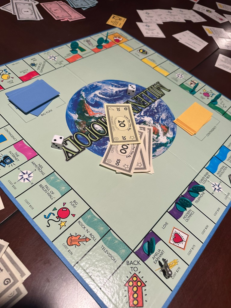 Millennium Monopoly night at the lake house