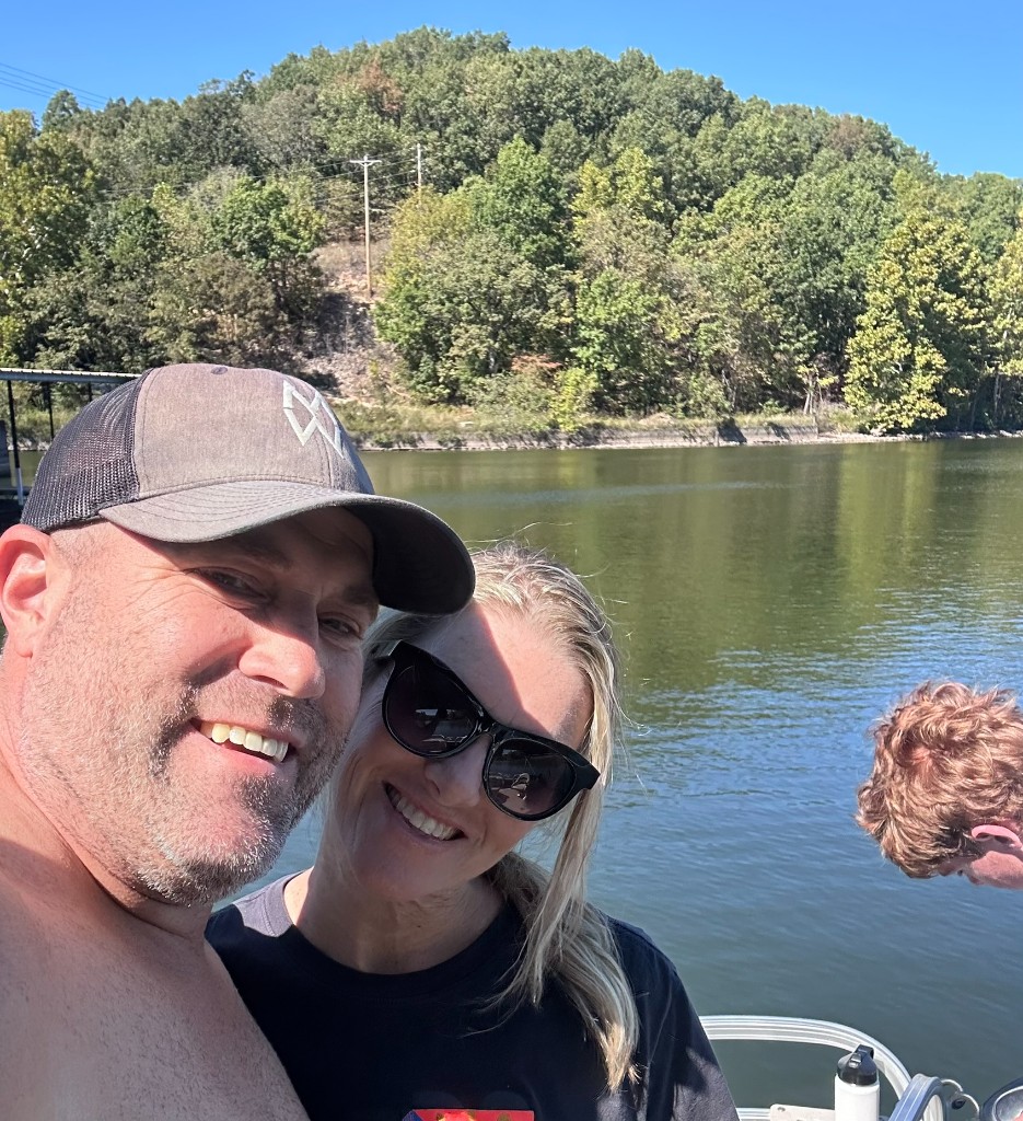 Ryan and Sarah on the pontoon