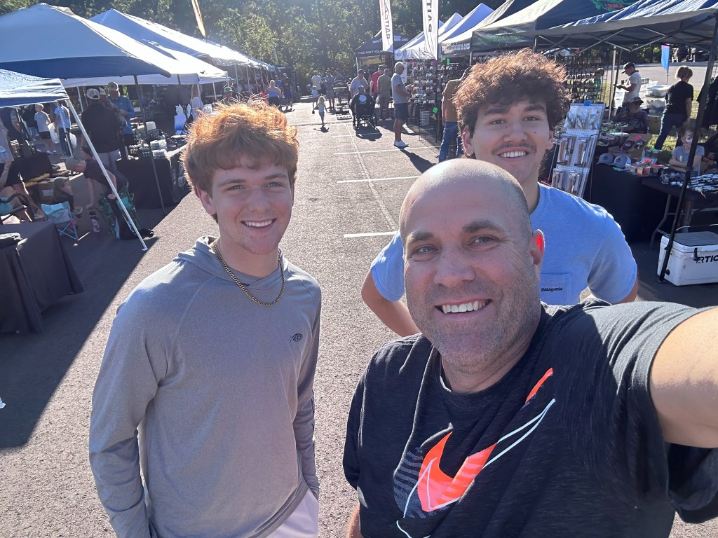 Ryan, Bryce, and Andrew at the outdoor vendor market