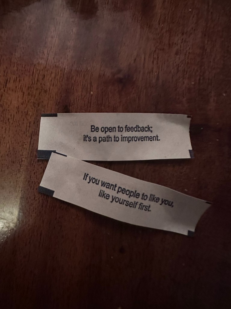 Fortune cookie slips after lunch