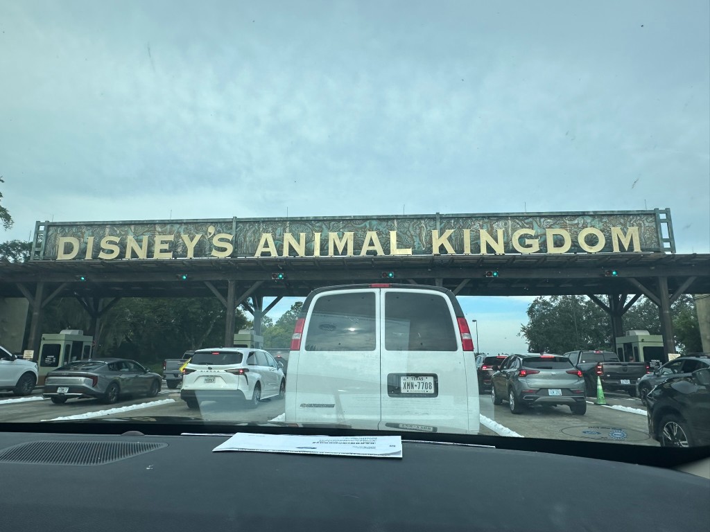 Crowds at the Animal Kingdom entrance plaza