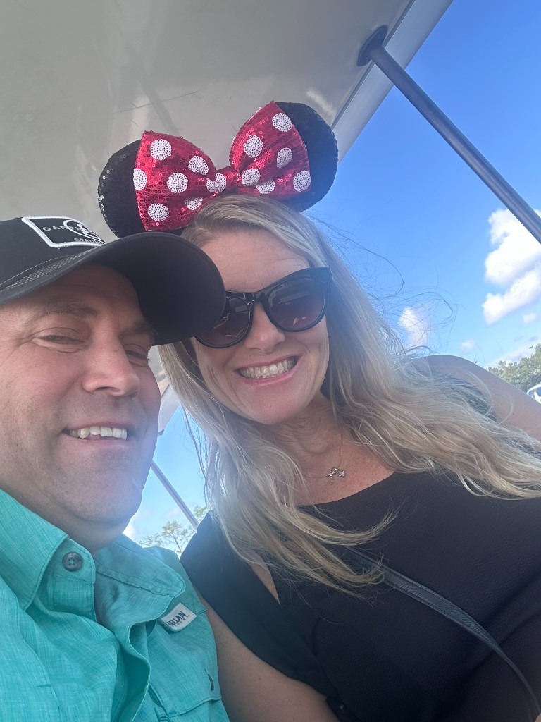 Ryan and Sarah on the EPCOT parking tram