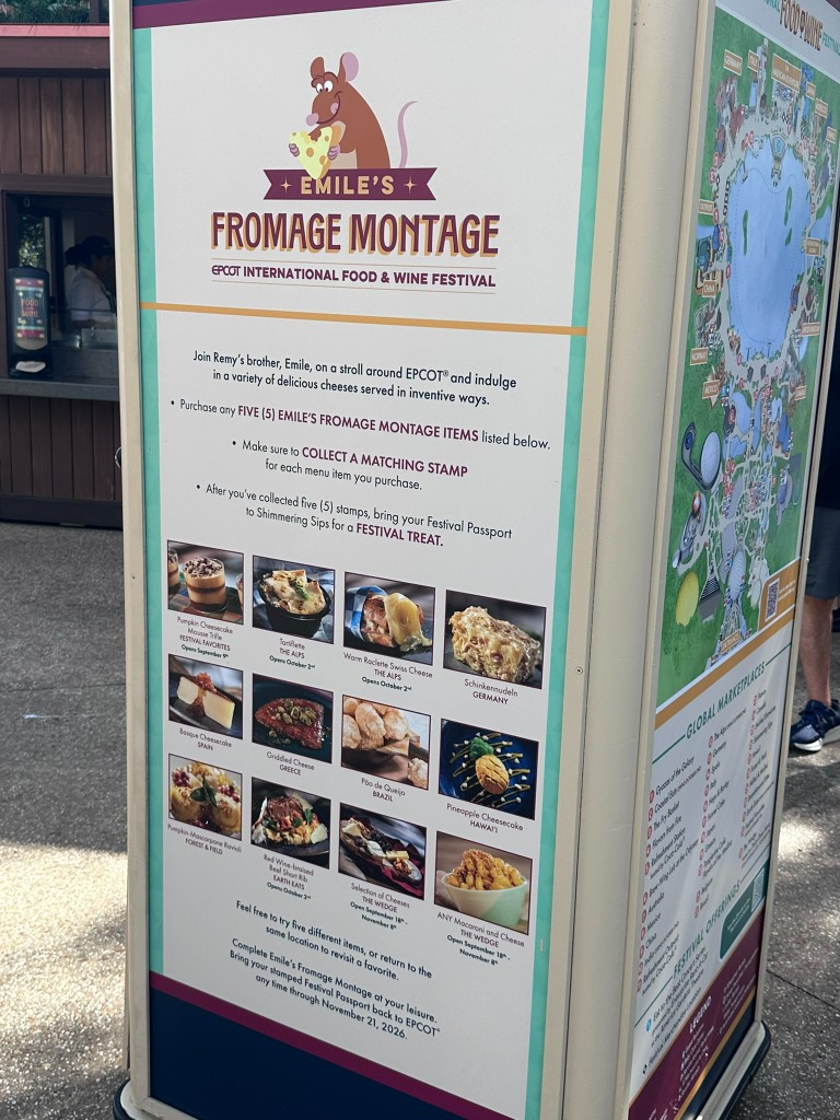 Emile’s Fromage Montage stamp challenge information kiosk