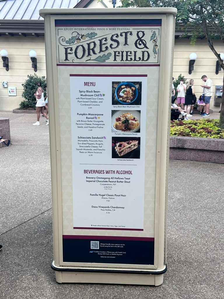 Forest & Field marketplace menu board