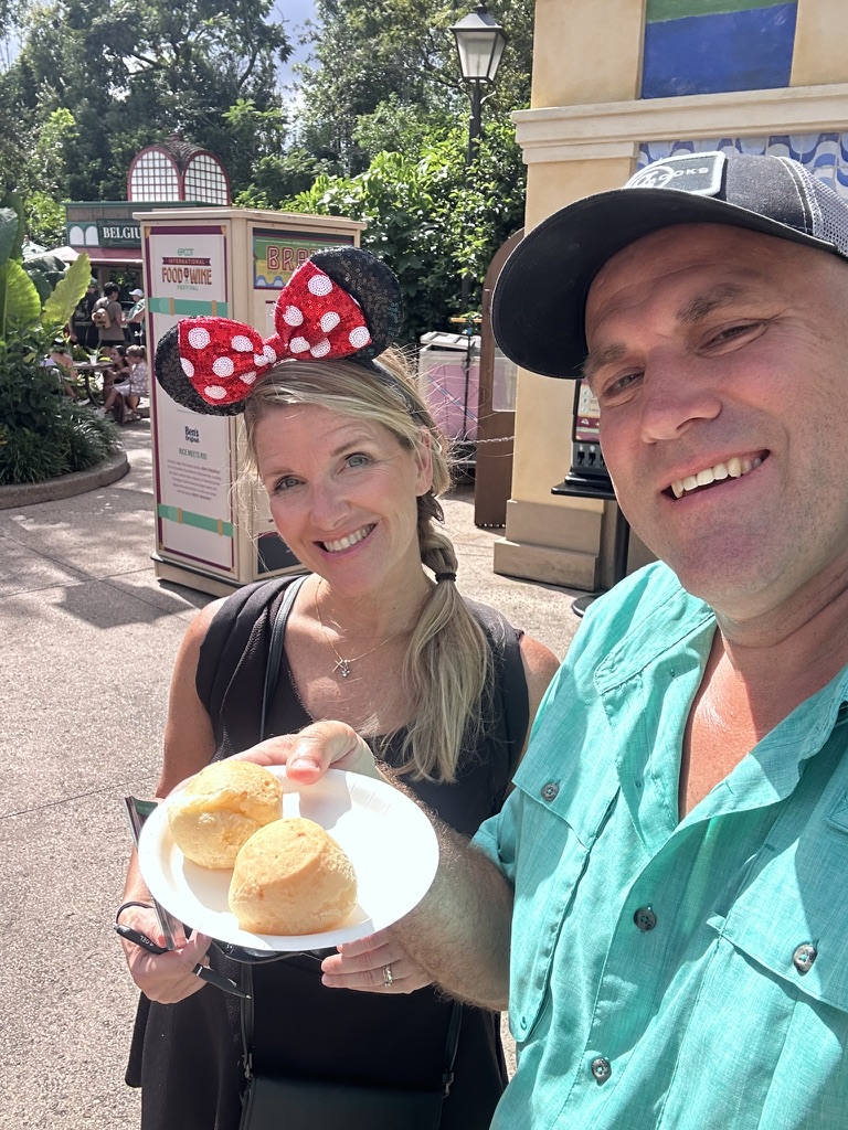 Ryan and Sarah with Pão de Queijo from Brazil