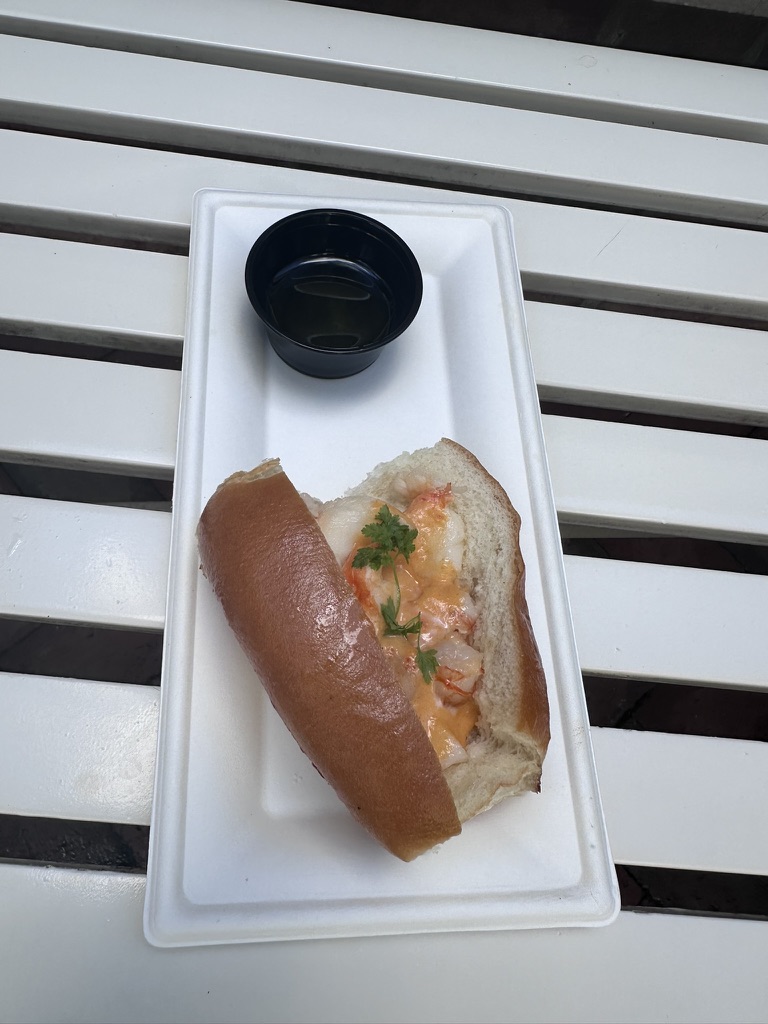 Gulf Coast-style seafood roll with melted butter