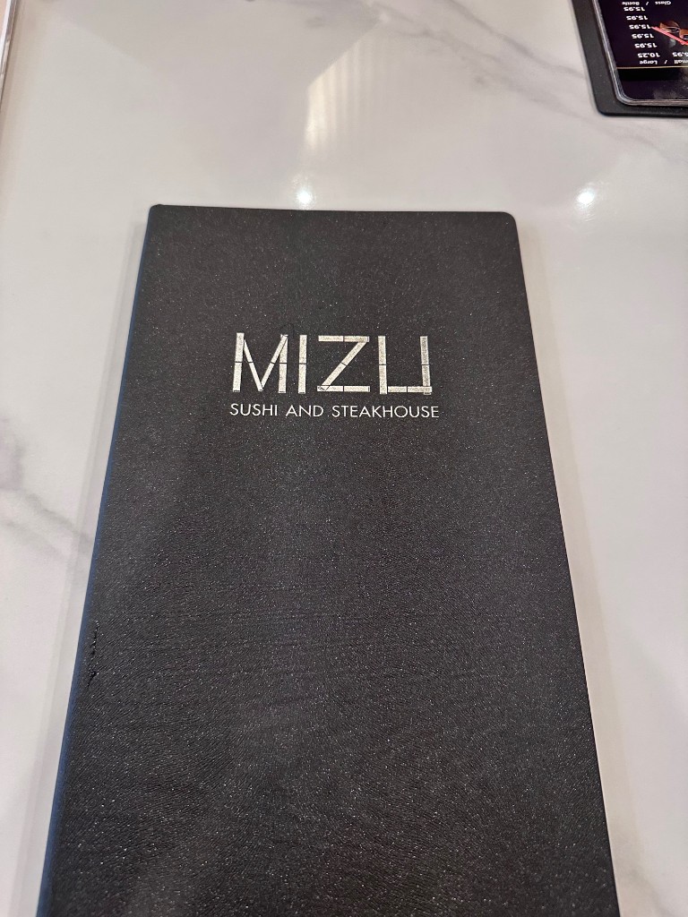 Mizu Sushi and Steakhouse menu cover