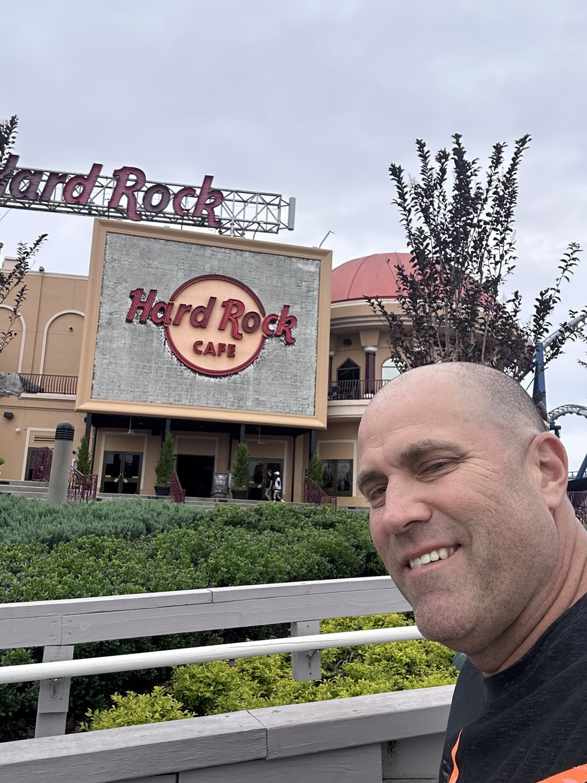 Ryan taking a selfie outside Hard Rock Cafe Orlando